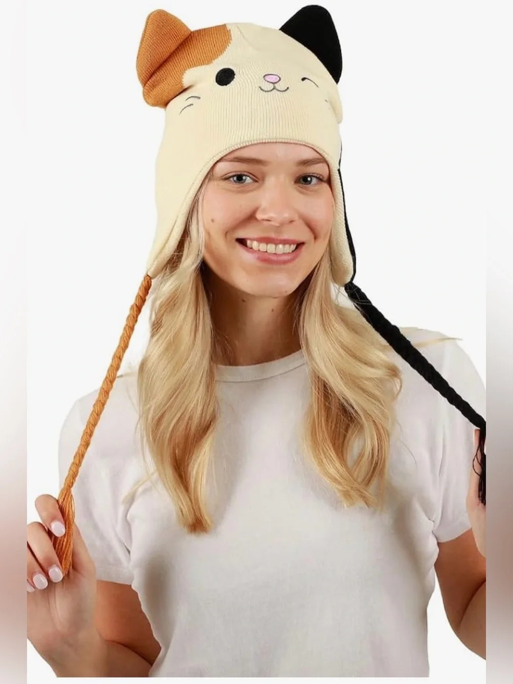 NWT Hot Topic Squishmallows Felton kitty peruvian tassel beanie